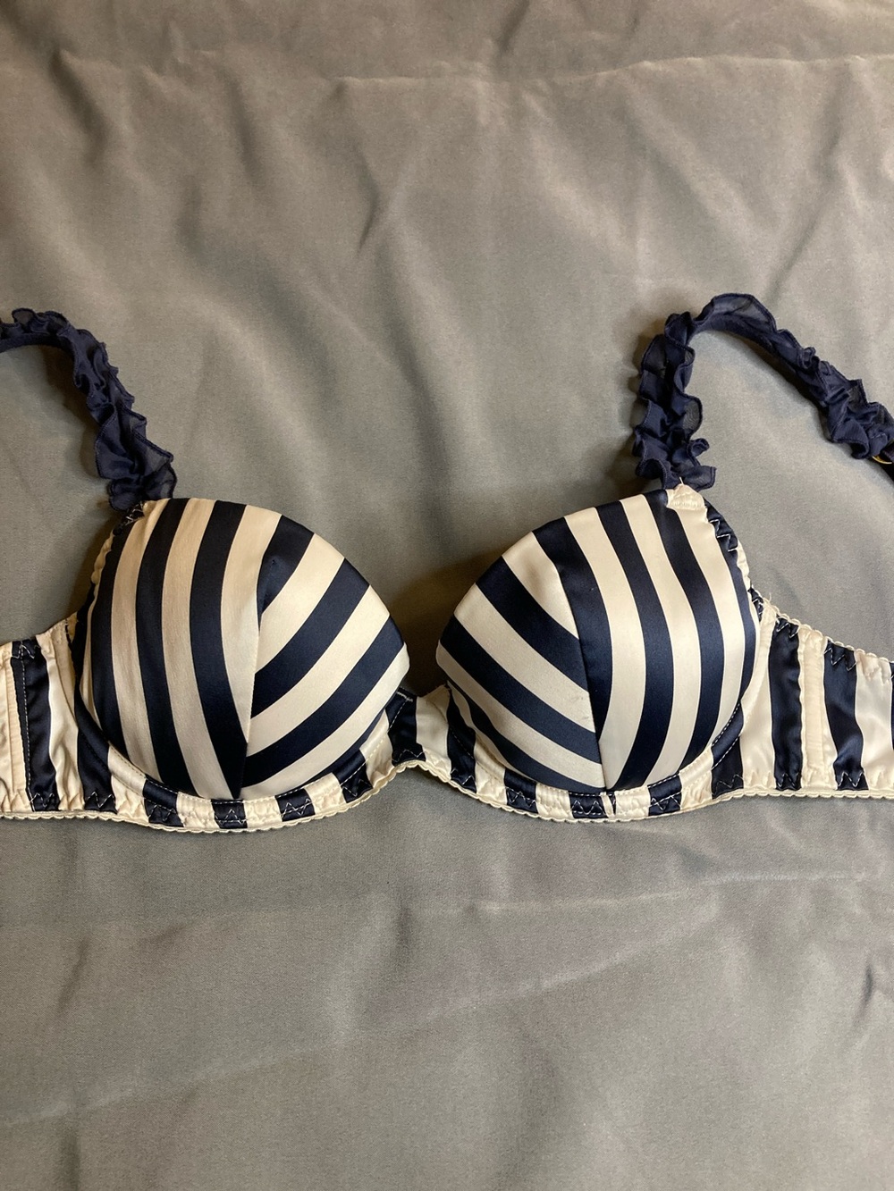Victoria's Secret Navy and White Striped Underwire Bra